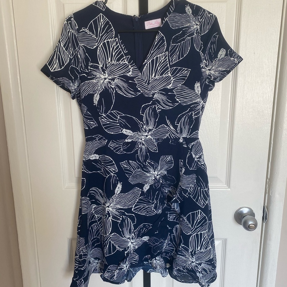 Pink Lily Draw Your Attention Wrap Floral Dress